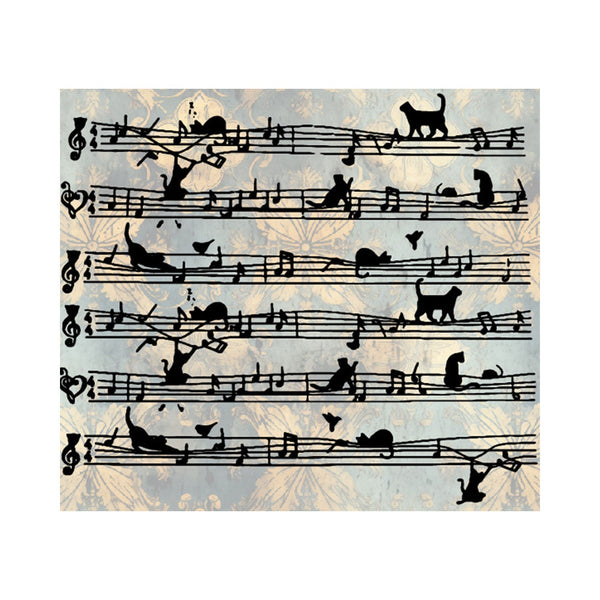 Poppy Crafts Clear Stamps #479 - Background - Cat Music