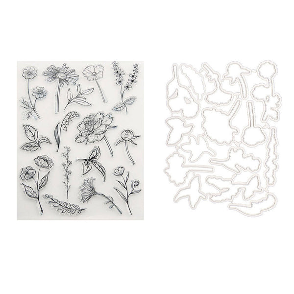 Poppy Crafts Cutting Dies & Stamp Set #110 - Flower Singles