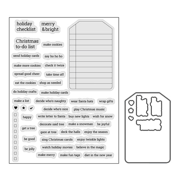 Poppy Crafts Cutting Dies & Stamp Set #118 - Tag List