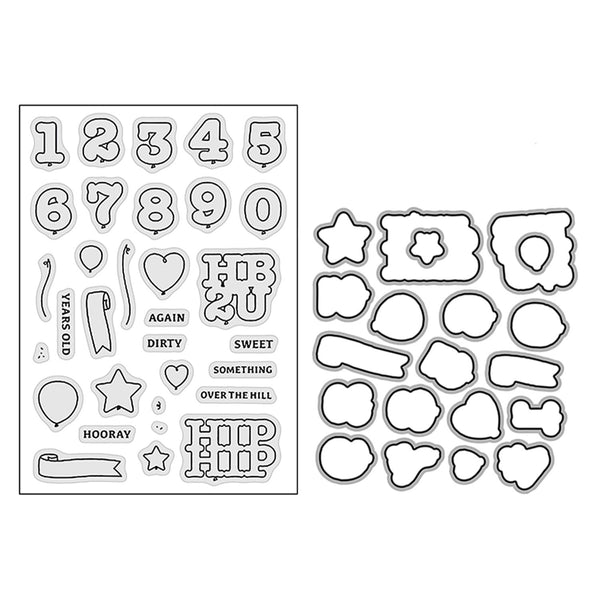 Poppy Crafts Cutting Dies & Stamp Set #137 - Balloon HB2U