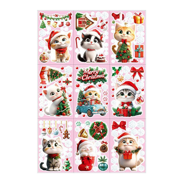 Poppy Crafts Window Stickers #1 - Christmas Collection - Cute Kitty