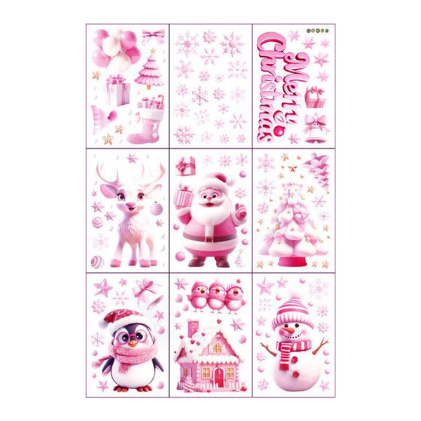 Poppy Crafts Window Stickers #2 - Christmas Collection - Pink Christmas