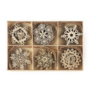 Poppy Crafts Wooden Ornaments Set - Christmas Collection - Festive Flakes