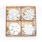 Poppy Crafts Wooden Ornaments Set - Christmas Collection - White Snowflakes