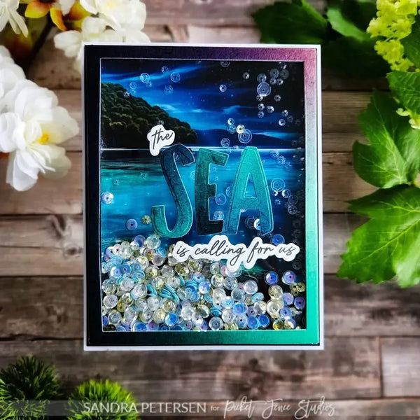 Picket Fence Studios Find Me by the Sea Word Die Set