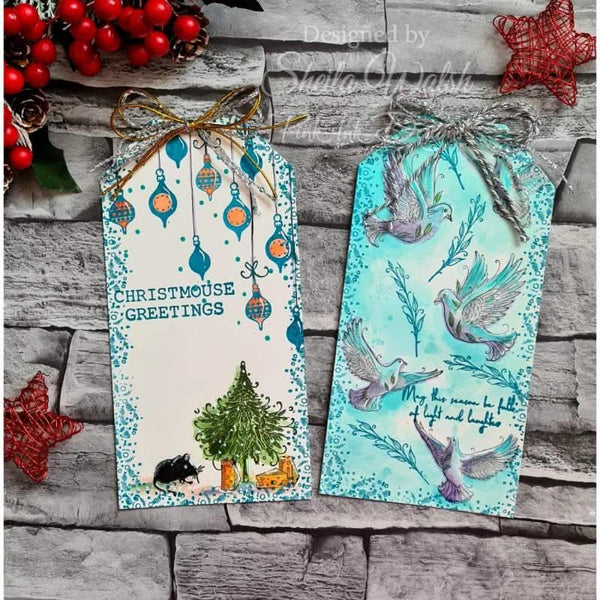 Pink Ink Designs 6"x 8" Clear Stamp Set - Christmas Series - Two Turtle Doves*