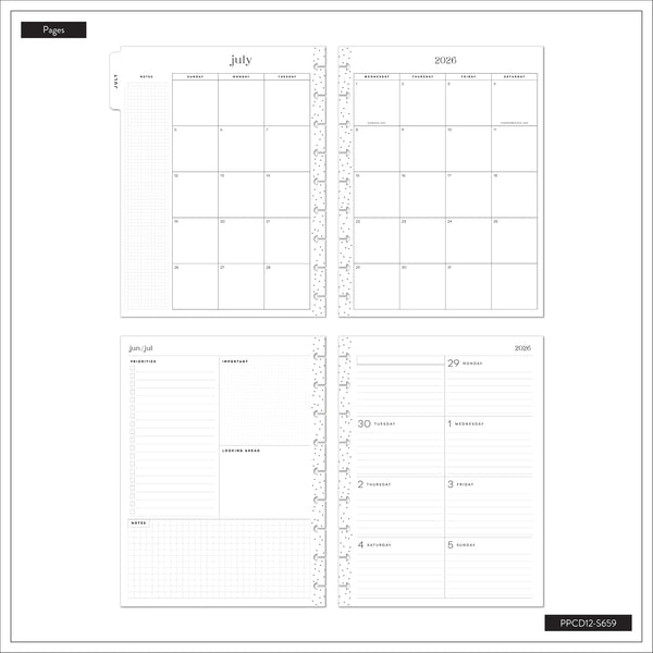Me & My Big Ideas - 2026–2027 SPECIALTY Tinted Mosaic Customizable Planner Classic Dashboard Layout - 12 Months