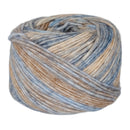 Multicolored yarn ball on a white background