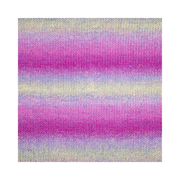 Textured fabric swatch with pink and purple gradient on a white background