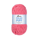 Pink yarn ball with a label on a white background