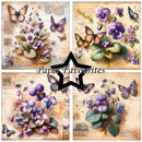 Collage of floral and butterfly designs with 'Paper Favourites' branding.