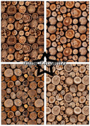 Collage of stacked wooden logs with 'Paper Favourites' branding.