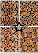 Collage of stacked wooden logs with 'Paper Favourites' branding.