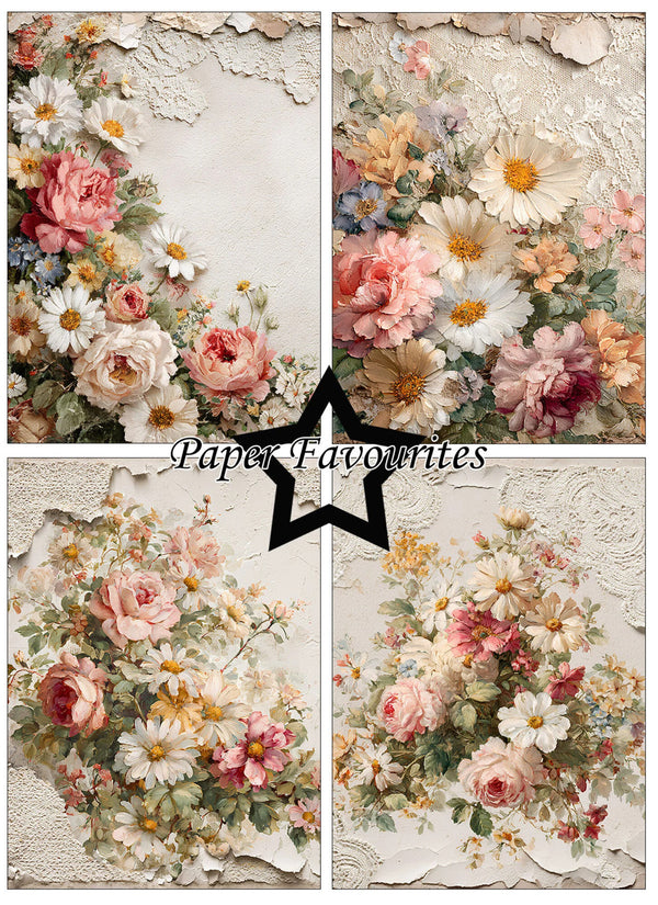 Paper Favourites A6 Single Sided Paper Pad - Vintage Flowers