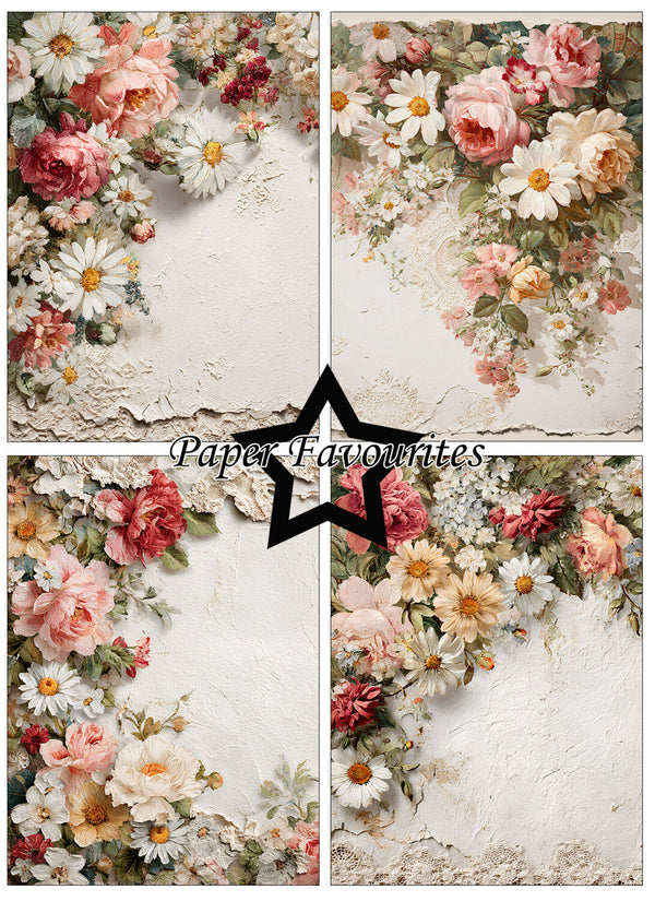 Paper Favourites A6 Single Sided Paper Pad - Vintage Flowers