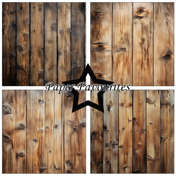 Wooden panel pattern with 'Paper Favourites' branding.