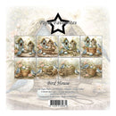 Packaging of 'Bird House' paper pack by Paper Favourites with illustrations of birdhouses and birds.