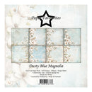 Packaging of 'Dusty Blue Magnolia' paper pack with floral design and 'Paper Favourites' branding.