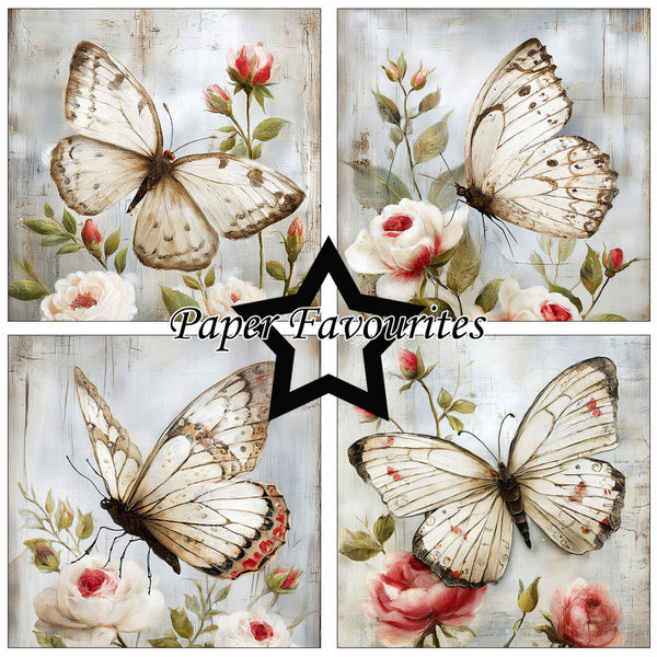 Butterfly and floral design with 'Paper Favourites' branding.