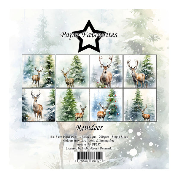 Paper Favourites Single Sided Paper Pad "6"x6" - Reindeer