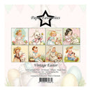 Vintage Easter-themed paper pack with illustrations of children and animals on a white background.