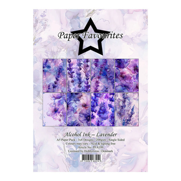 Paper Favourites A5 Single Sided Paper Pad - Alcohol Ink - Lavender