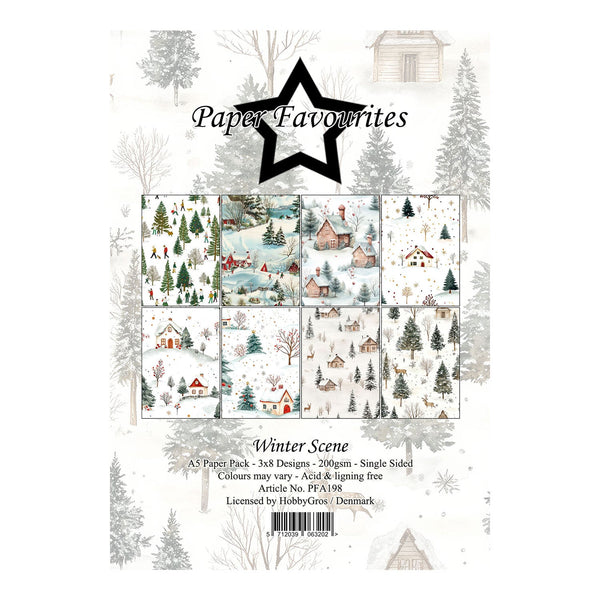 Paper Favourites A5 Single Sided Paper Pad - Winter Scene