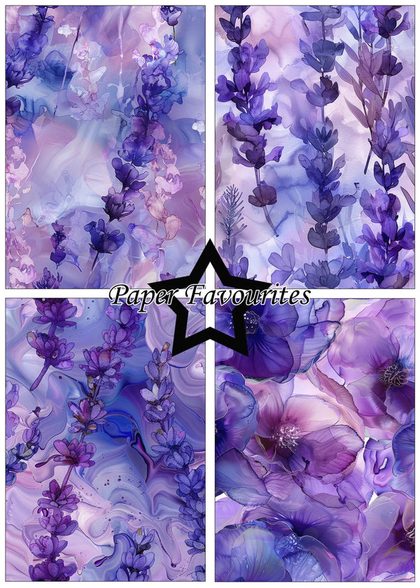 Paper Favourites A5 Single Sided Paper Pad - Alcohol Ink - Lavender