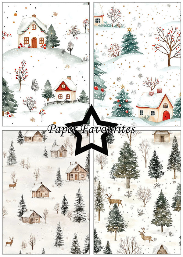 Paper Favourites A5 Single Sided Paper Pad - Winter Scene