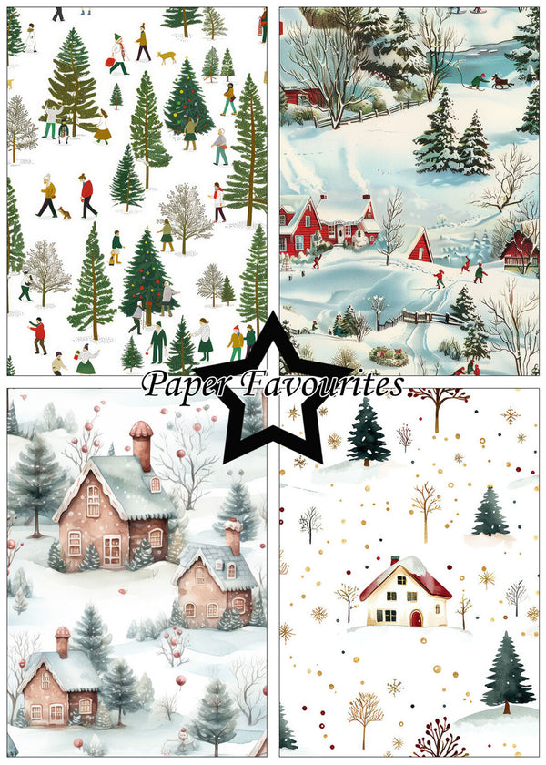 Paper Favourites A5 Single Sided Paper Pad - Winter Scene