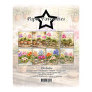 Packaging of 'Orchidea' paper pack by Paper Favourites with images of orchids.