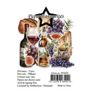 Packaging of 'Paper Favourites' with wine-themed die-cuts including bottles, grapes, and bread.