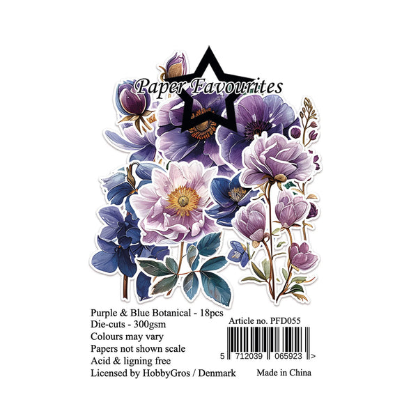 Floral die-cuts with 'Paper Favourites' branding on a white background