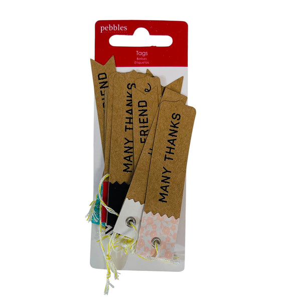 Pebbles Embellishment Tags 12/Pkg - Hello/Thanks