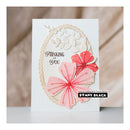 Greeting card with floral design and 'Thinking of You' text, featuring Penny Black brand.