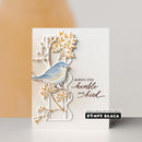 Card with bird and floral design, featuring the text 'Always stay humble and kind' by Penny Black.