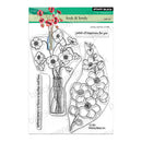 Clear stamp set with floral design on a white background
