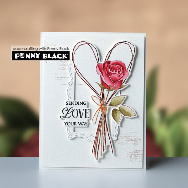 Penny Black Clear Stamps - Heart Petals