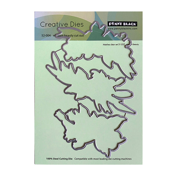Penny Black Creative Dies with leaf shapes on a green cardstock