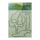 Penny Black Creative Dies with metal die cut shapes on a green and blue background