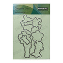 Penny Black Creative Dies with floral shapes on a green background