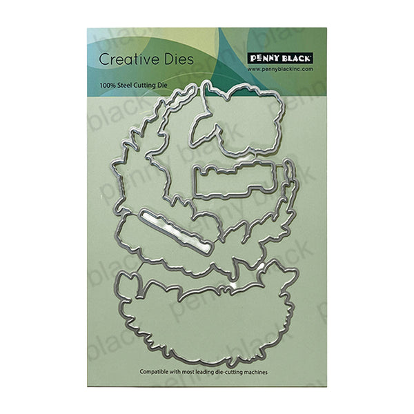 Penny Black Creative Dies with dragon design on a green background