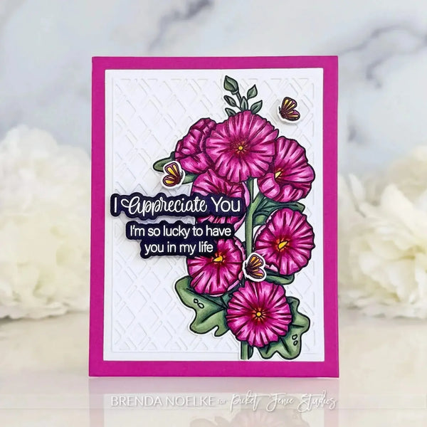 Picket Fence Studios Hollyhocks in Bloom Coordinating Die Set