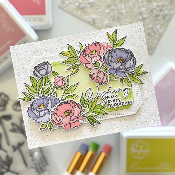 Pinkfresh Studio Clear Stamp Set - Blushing Blooms