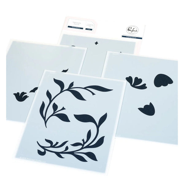 Pinkfresh Studio Layering Stencils - Moonlit Blooms