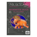 Packaging for Pink Ink Designs 'Mammoth Hugs' stamp set with illustration of a mammoth and decorative elements.