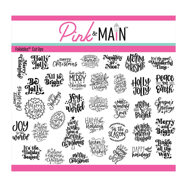 Pink & Main Foilables Cut Ups - Handlettered Holiday Greetings
