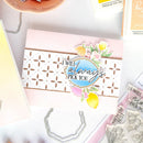 Card with 'I will always pick you' text and floral design, surrounded by crafting supplies.