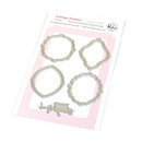 Set of metal frames on a pink card with 'Pink Paislee' branding.