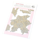 Metal die cut shapes on a pink card with 'Freshly Picked' branding.